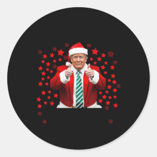 Santa Trump Dance Trump's Back Christmas Is Great Classic Round Sticker