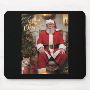 Santa Trump Festive Cheer With Feline Flair  Mouse Mat
