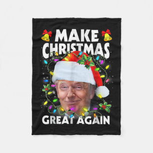 Santa Trump Make Christmas Great Again Ugly Xmas P Fleece Blanket