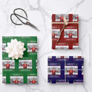 Santa Trump Merry Christmas Ugly Xmas Wrapping Paper Sheet
