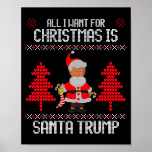 Santa Trump Ugly Christmas Premium Poster