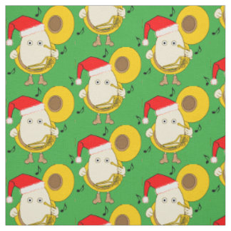 Santa Tuba Player Egghead Fabric