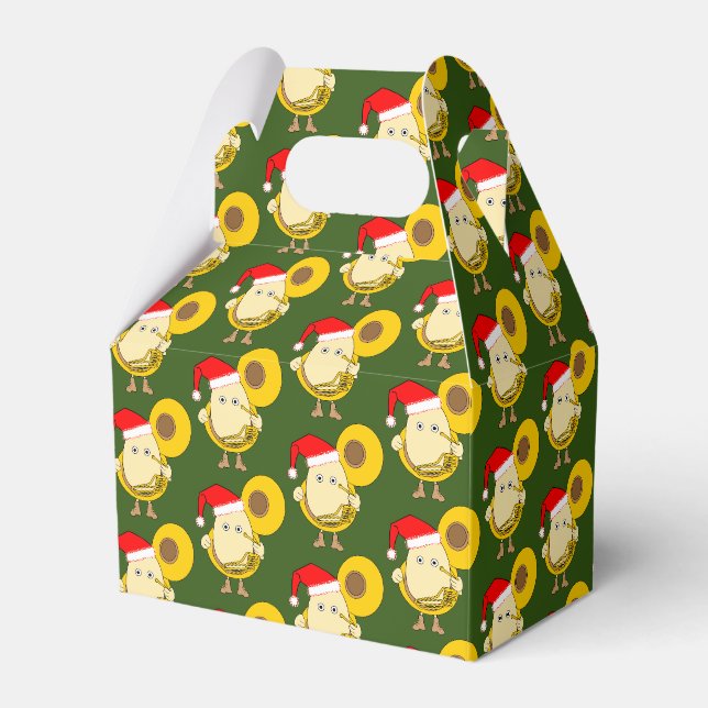 Santa Tuba Player Egghead Favour Box (Front Side)