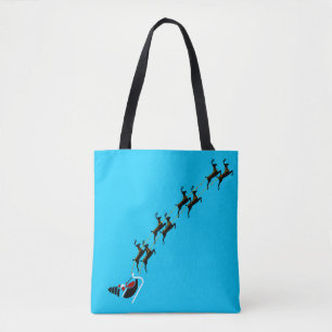 Santa Turquoise Tote Bag