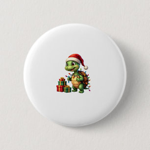 Santa Turtle Christmas Ugly Sweater Funny Holiday 6 Cm Round Badge