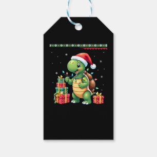 Santa Turtle Christmas Ugly Sweater Funny Holiday  Gift Tags