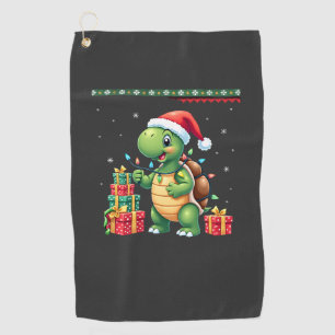 Santa Turtle Christmas Ugly Sweater Funny Holiday Golf Towel
