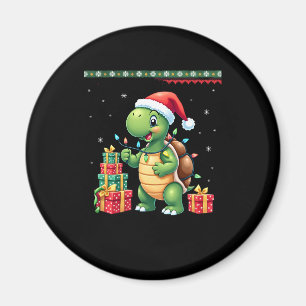 Santa Turtle Christmas Ugly Sweater Funny Holiday Magnet
