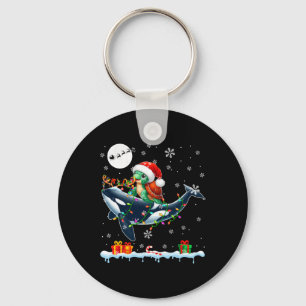 Santa Turtle Riding Orca Reindeer Christmas Sea An Key Ring