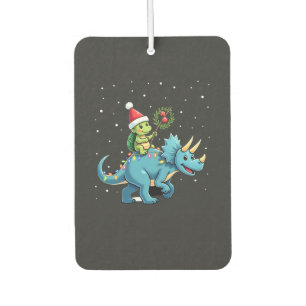 Santa Turtle Riding T-Rex Reindeer Christmas Light Car Air Freshener