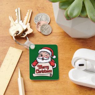 Santa Twinkle "Merry Christmas" Key Ring