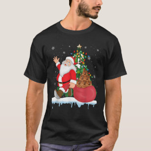 Santa Ugly Christmas Tree Lights Chow Chow Dog Lov T-Shirt