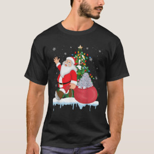 Santa Ugly Christmas Tree Lights Elephant Animal  T-Shirt