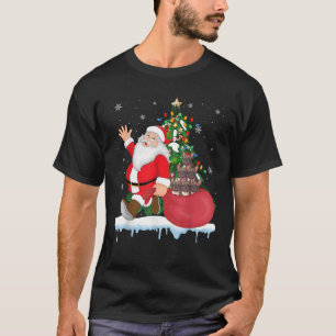 Santa Ugly Christmas Tree Lights French Bulldog Lo T-Shirt
