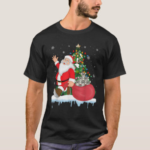 Santa Ugly Christmas Tree Lights Koala Animal  T-Shirt