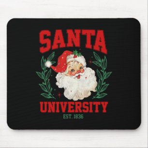 Santa University Funny Retro Christmas Mouse Mat