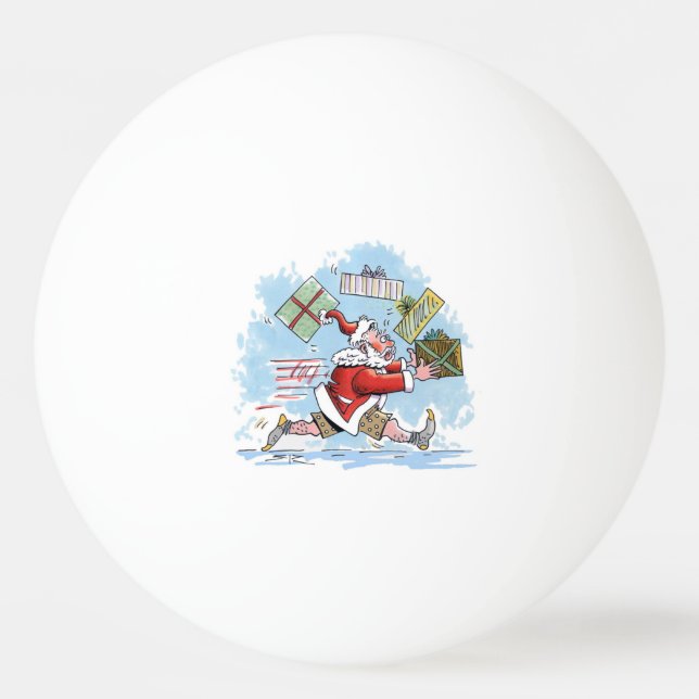 Santa Unprepared 1-star ping pong ball (Front)