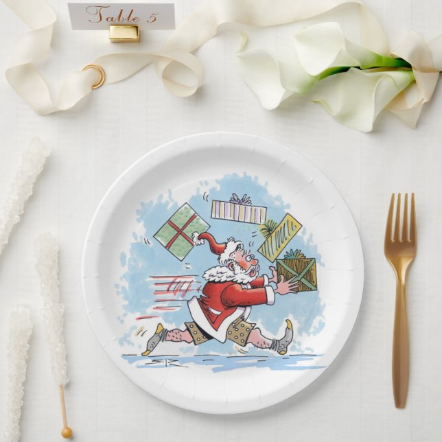  Santa Unprepared large paper plates (Wedding)