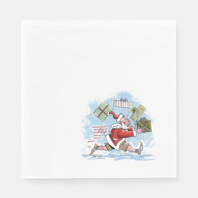 Santa Unprepared lunch paper napkins (Front)