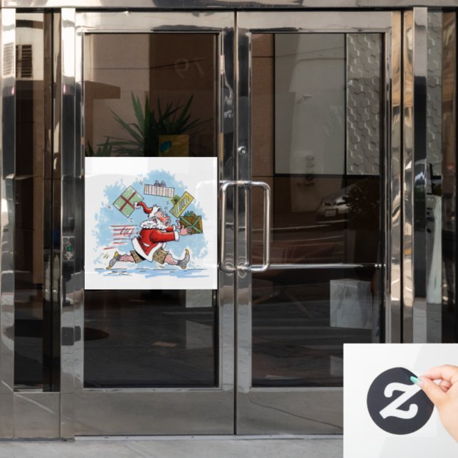 Santa Unprepared white window cling (Office Door)
