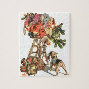 Santa Up a Ladder Jigsaw Puzzle