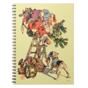 Santa Up a Ladder Notebook