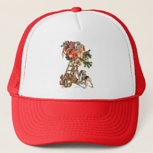 Santa Up a Ladder Trucker Hat