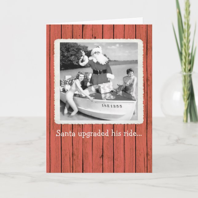 Santa Upgraded his Ride Christmas Holiday Card (Front)