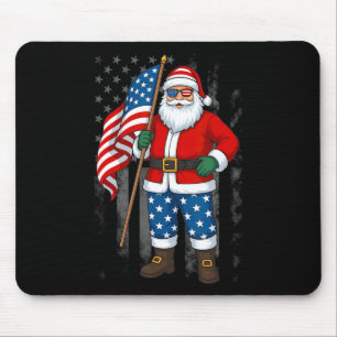 Santa Usa American Flag Christmas In July Happy 4t Mouse Mat