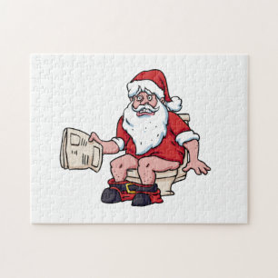 Santa Using Toilet Jigsaw Puzzle