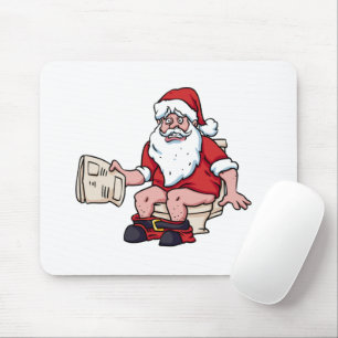 Santa Using Toilet Mouse Mat