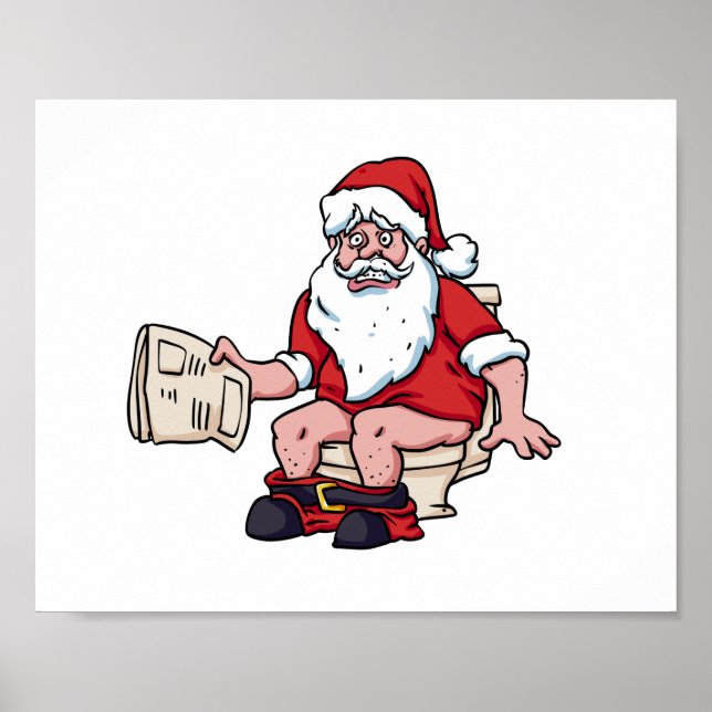 Santa Using Toilet Poster (Front)