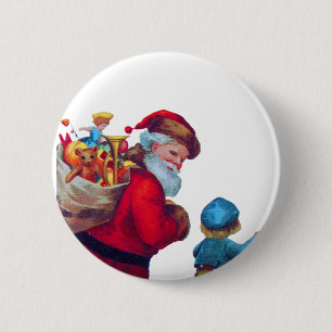 SANTA VINTAGE 2 6 CM ROUND BADGE