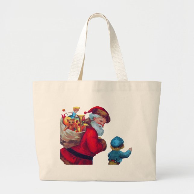 SANTA VINTAGE 2 LARGE TOTE BAG (Front)