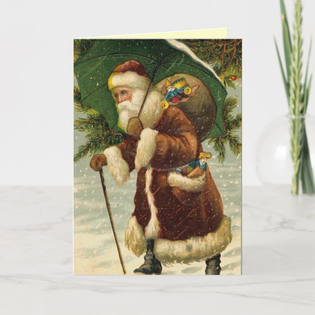 Santa Vintage Christmas Card (Front)
