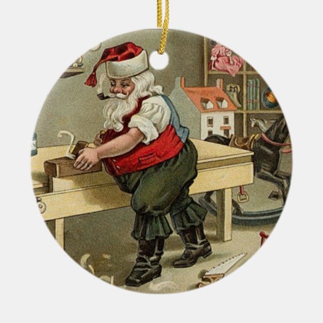 santa vintage christmas ornament (Front)