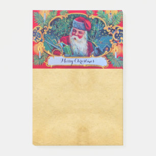 SANTA VINTAGE CHRISTMAS PARCHMENT POST-IT NOTES