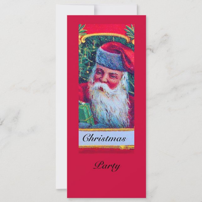 SANTA VINTAGE CHRISTMAS PARTY 1 INVITATION (Front)