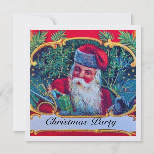SANTA VINTAGE CHRISTMAS PARTY ice Invitation (Front)