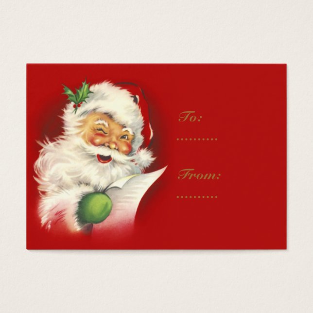 Santa Vintage Gift Tags (Front)