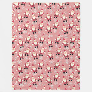 Santa Vintage Gnome Christmas Fleece Blanket