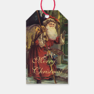 Santa Vintage Merry Christmas Holiday Gift Tags