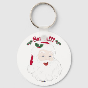 Santa!! Vintage Style Christmas Santa Key Ring