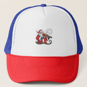 Santa Violin Player Violinist Christmas Music Xmas Trucker Hat