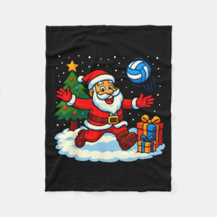 Santa Volleyball Playing Srt Christmas Tree Xmas P Fleece Blanket