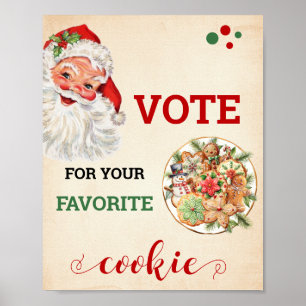 Santa Vote for Your Favourite Cookie Christmas Sig Poster