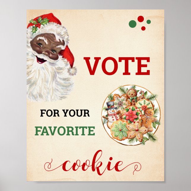 Santa Vote for Your Favourite Cookie Christmas Sig Poster (Front)