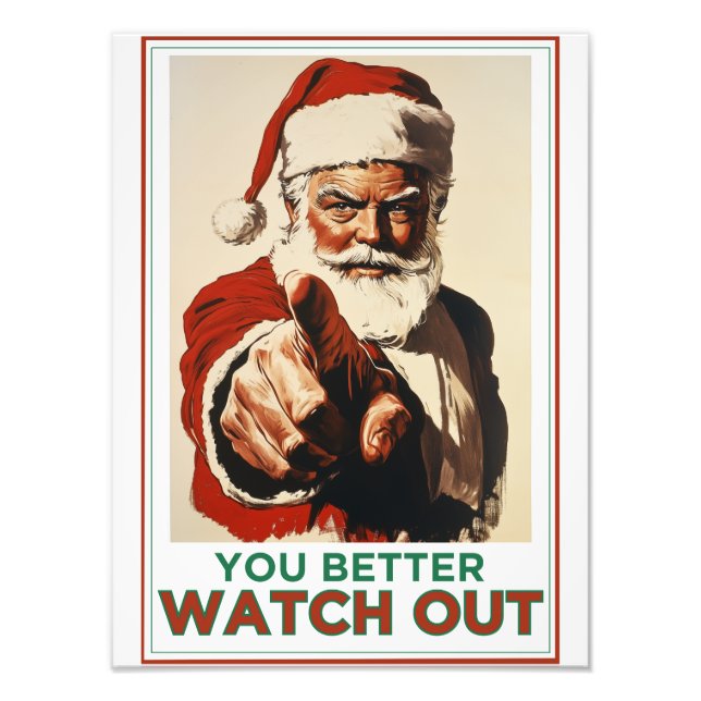 Santa Wants YOU to Belie! 🎅 Christmas Art Prints (Front)
