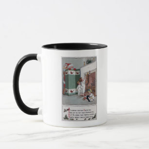 Santa Watching from behind screen Mug