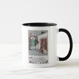 Santa Watching from behind screen Mug